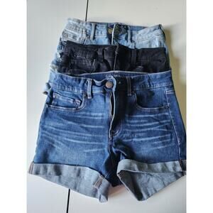 Set of 3 Aeropostale High Rise Midi Shorts Junior 2‎